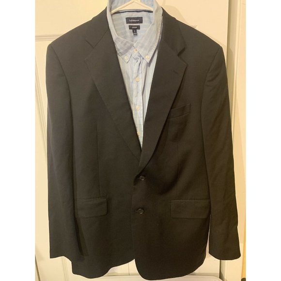 BROOKS BROTHERS Men’s Sz 41R 100% Worsted Wool Black Suit Coat Jacket‎ - Picture 1 of 9